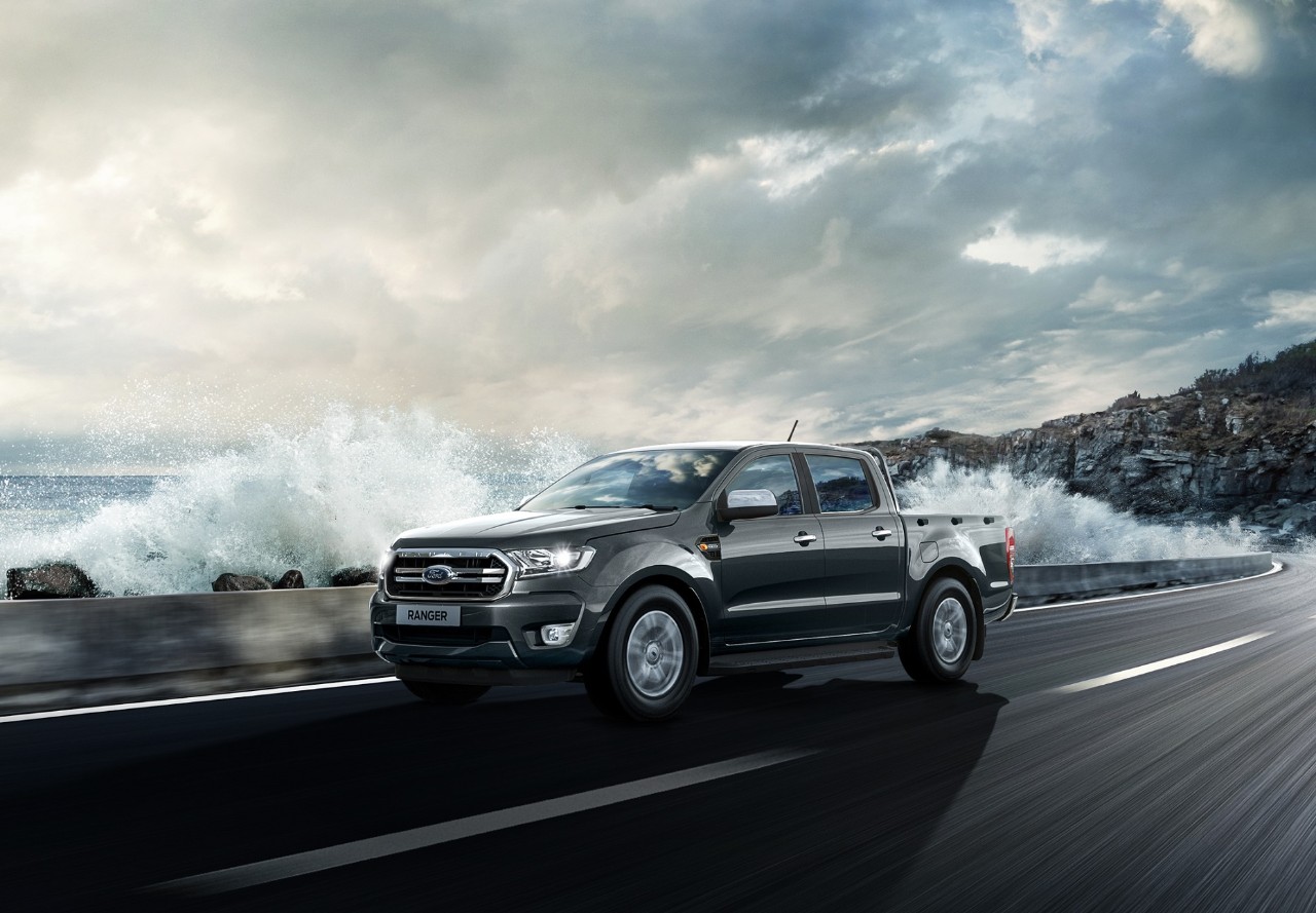 vue latérale du Ford Ranger 2021