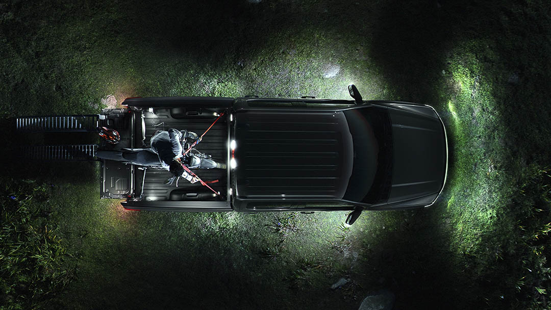 vue aérienne du Ford F-150 Lightning 2022