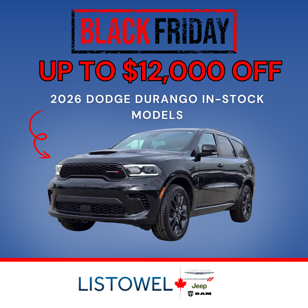Black Friday savings on Dodge Durango in stock at Listowel Chrysler