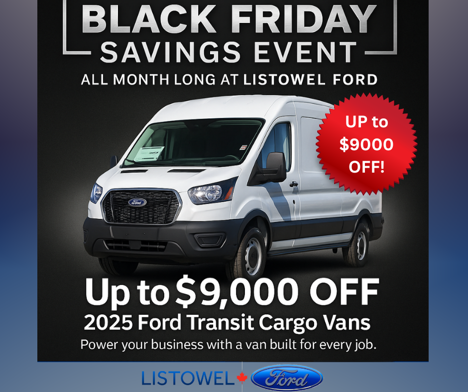 Black Friday 2025 savings on Ford Transit Cargo Vans at Listowel Ford