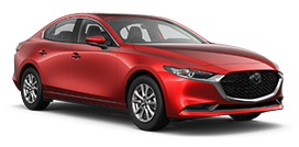 A red 2025 Mazda3 GS