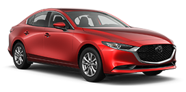 A red 2025 Mazda3 GX