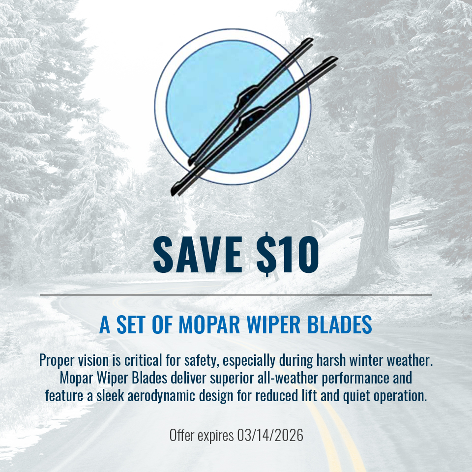 Save $10 on a set of Mopar Wiper Blades