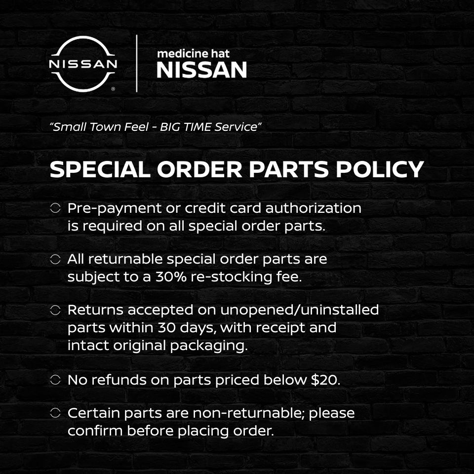 Special Order Parts Policy