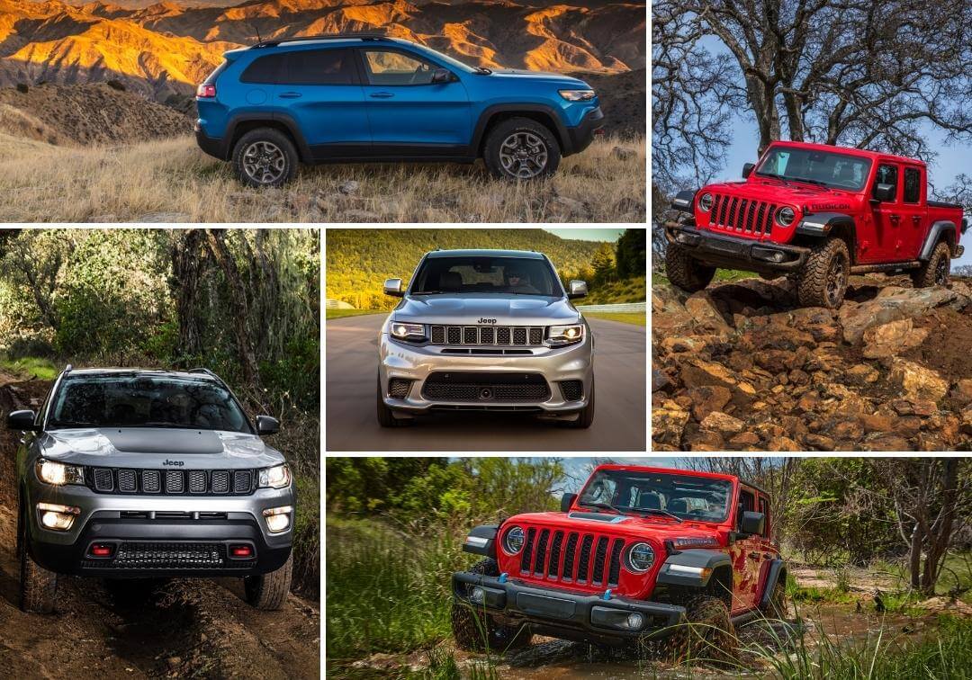 Gamme de 5 VUS 4x4 Jeep