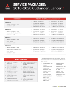 Mitsubishi Maintenance Schedules