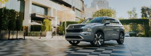 2025 Mitsubishi Outlander parked on top of checkered flooring