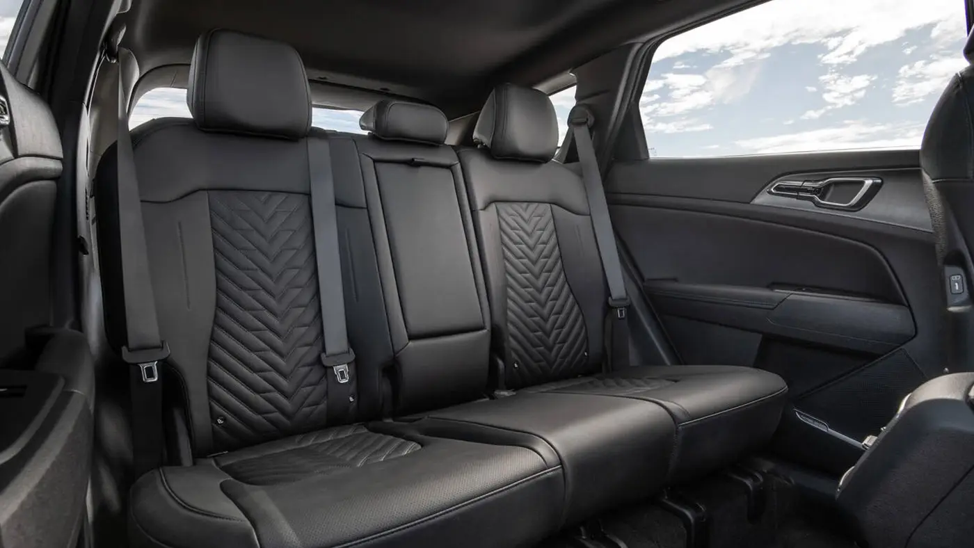 The back seats of a 2026 Kia Sportage. New 2026 Kia Sportage for sale in Miramichi, NB at Miramichi Kia