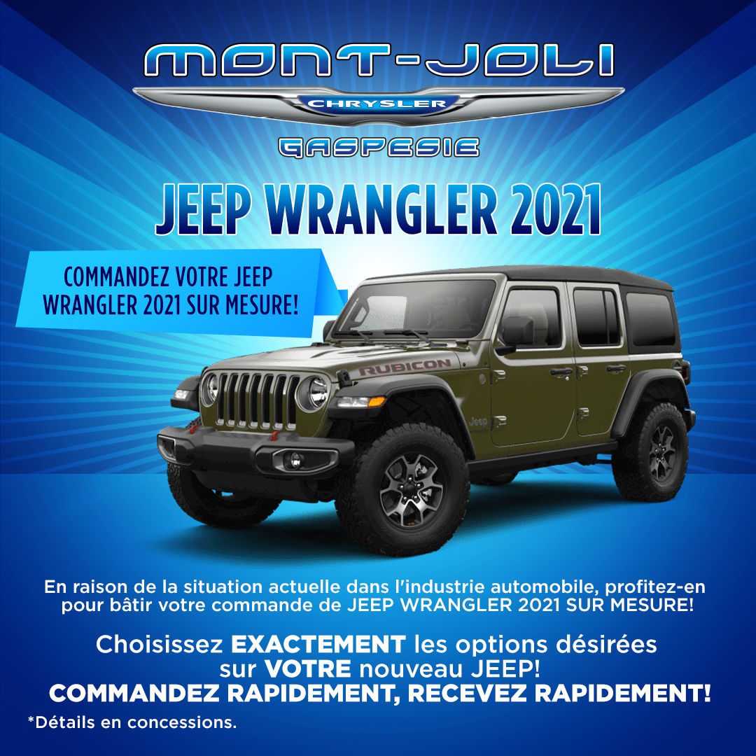 Commandez votre Jeep Wrangler 2021 Commandez votre Jeep Wrangler 2021