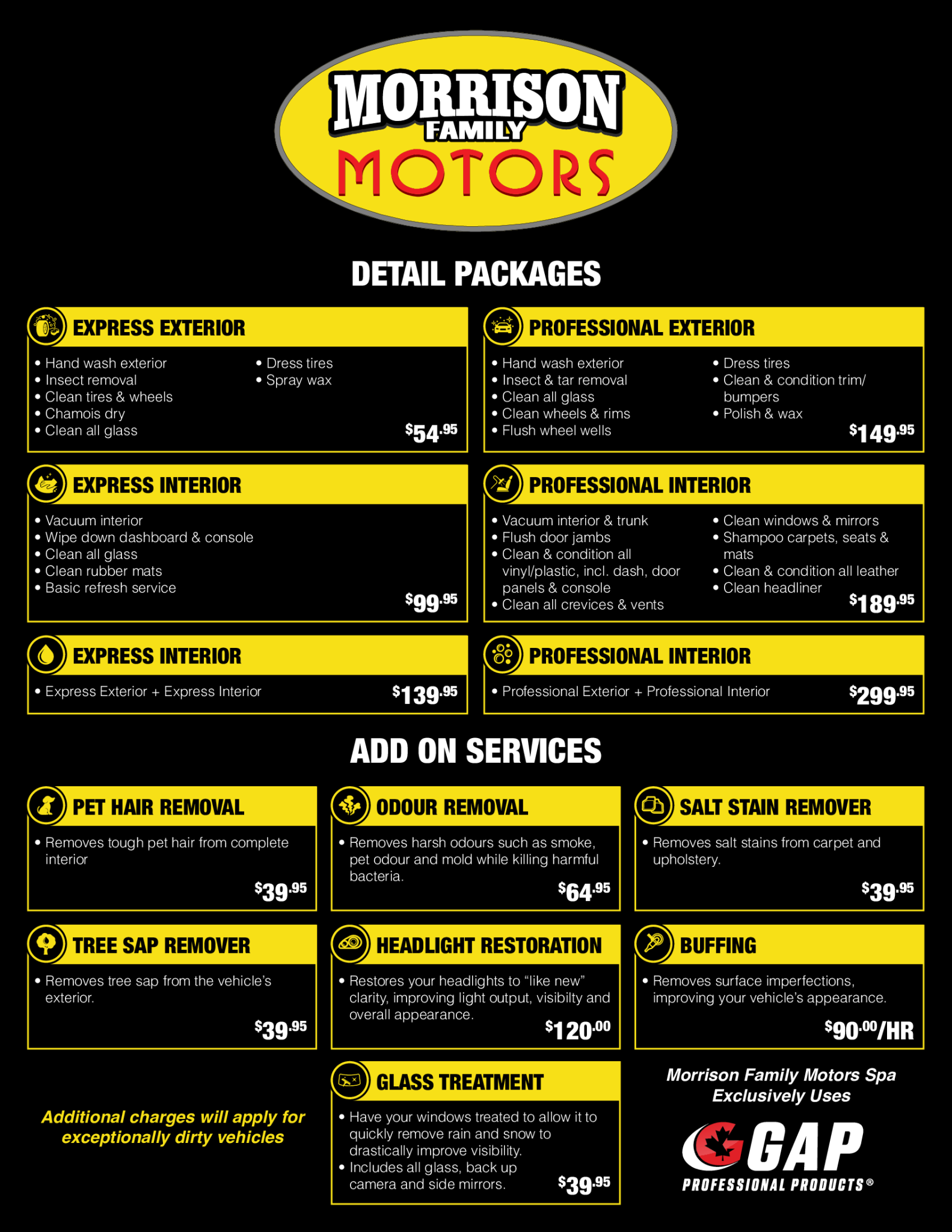 Detailing Packages Morrison Family Motors