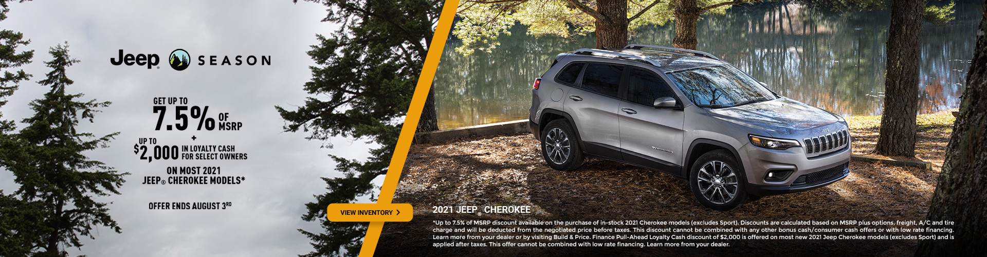 2021 Jeep Cherokee Promotional Banner