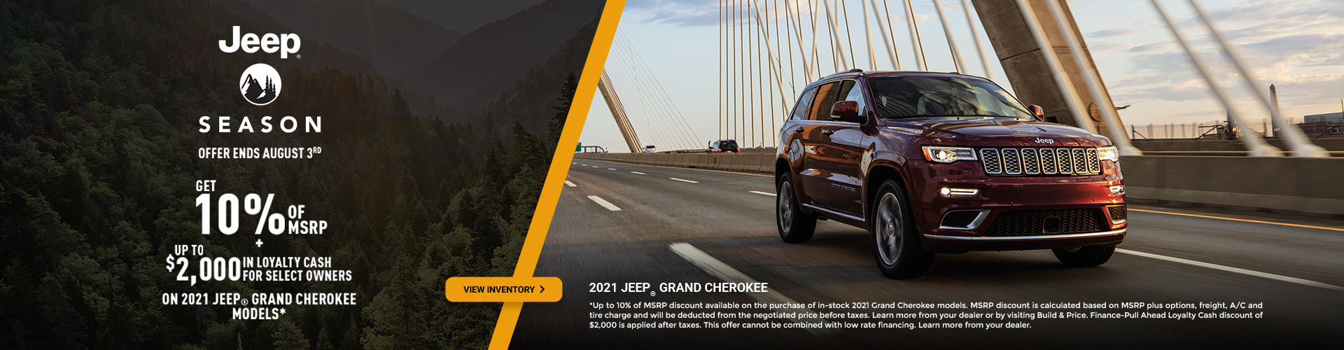 2021 Jeep Grand Cherokee Promotional Banner