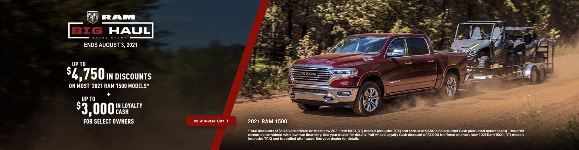 2021 RAM 1500 Promotional Banner
