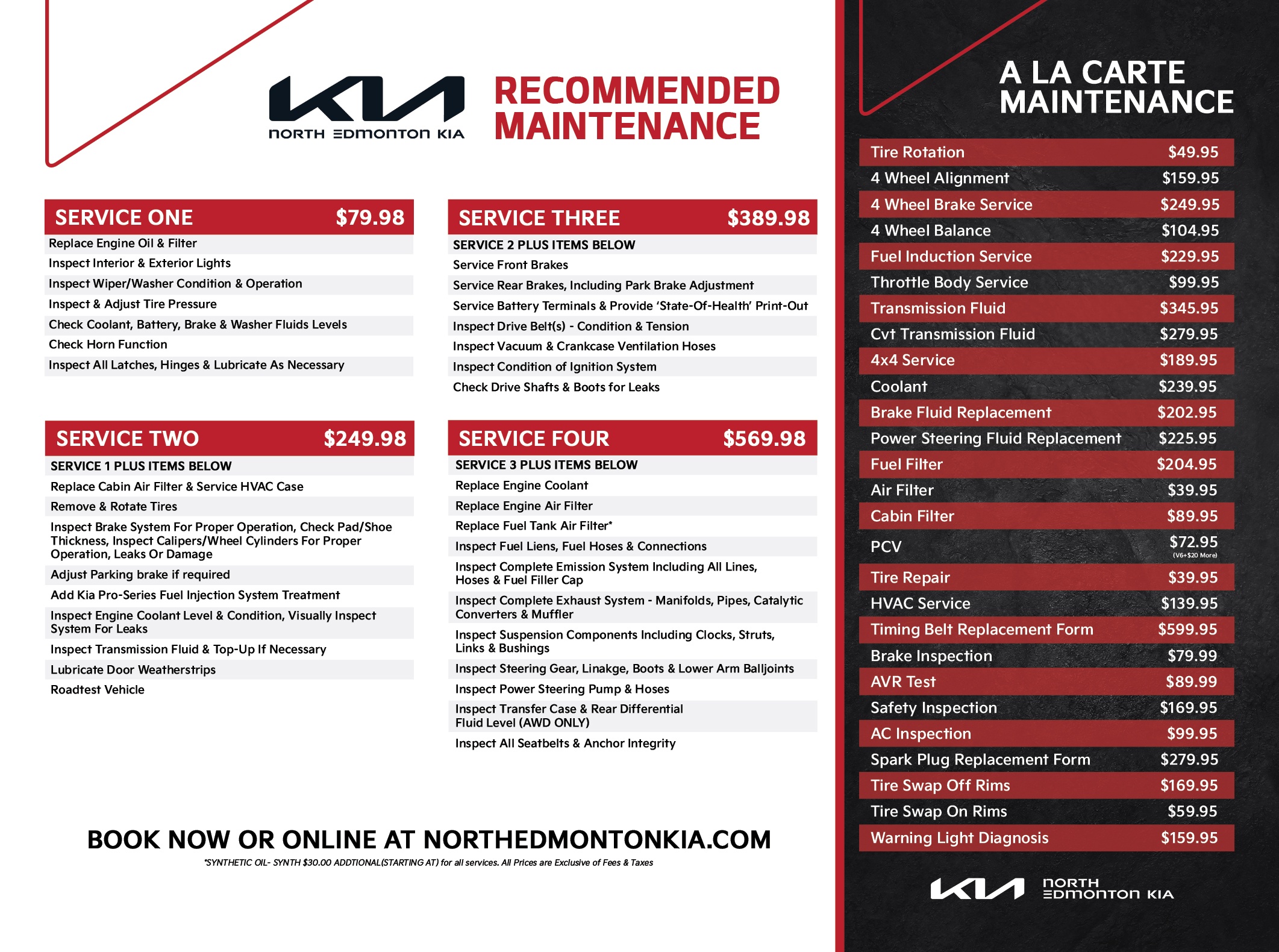 North Edmonton Kia - Maintenance Schedule