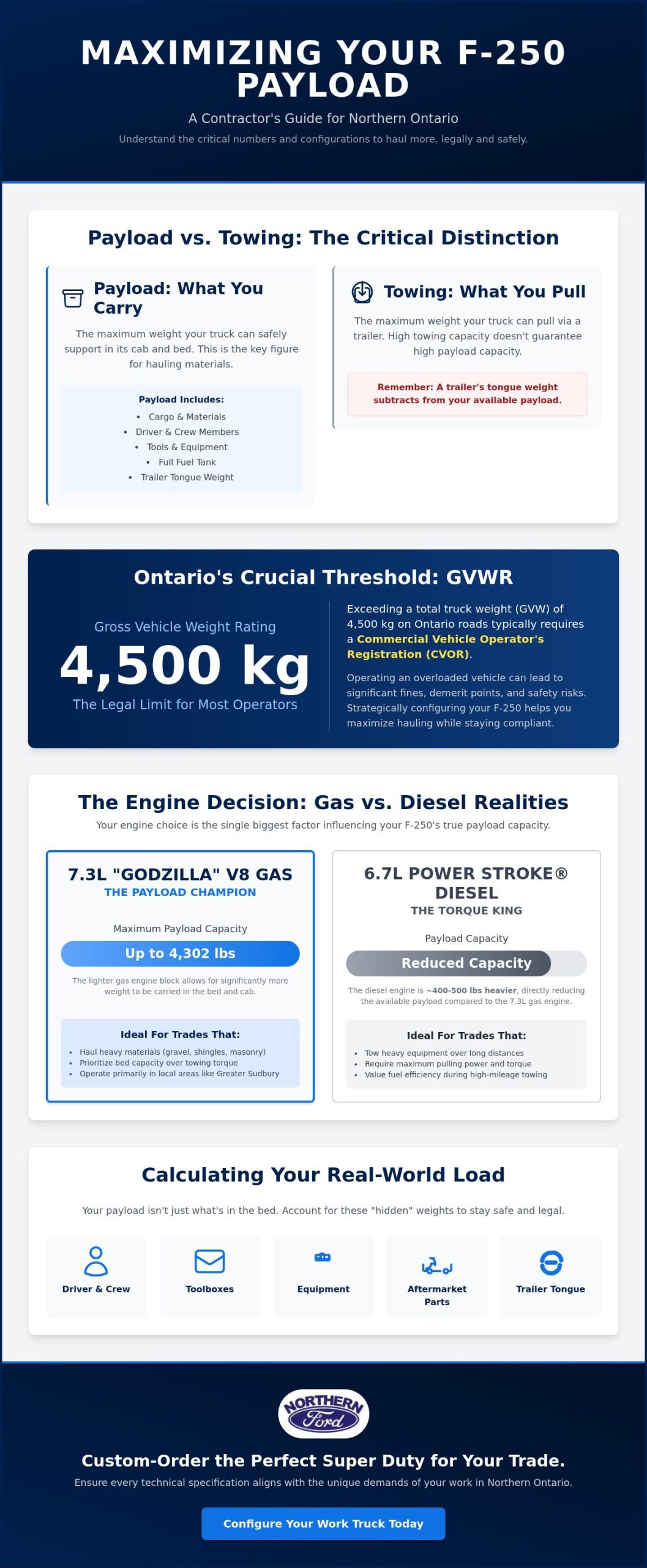 F-250 Payload Capacity for Contractors: The 2026 Northern Ontario Buying Guide