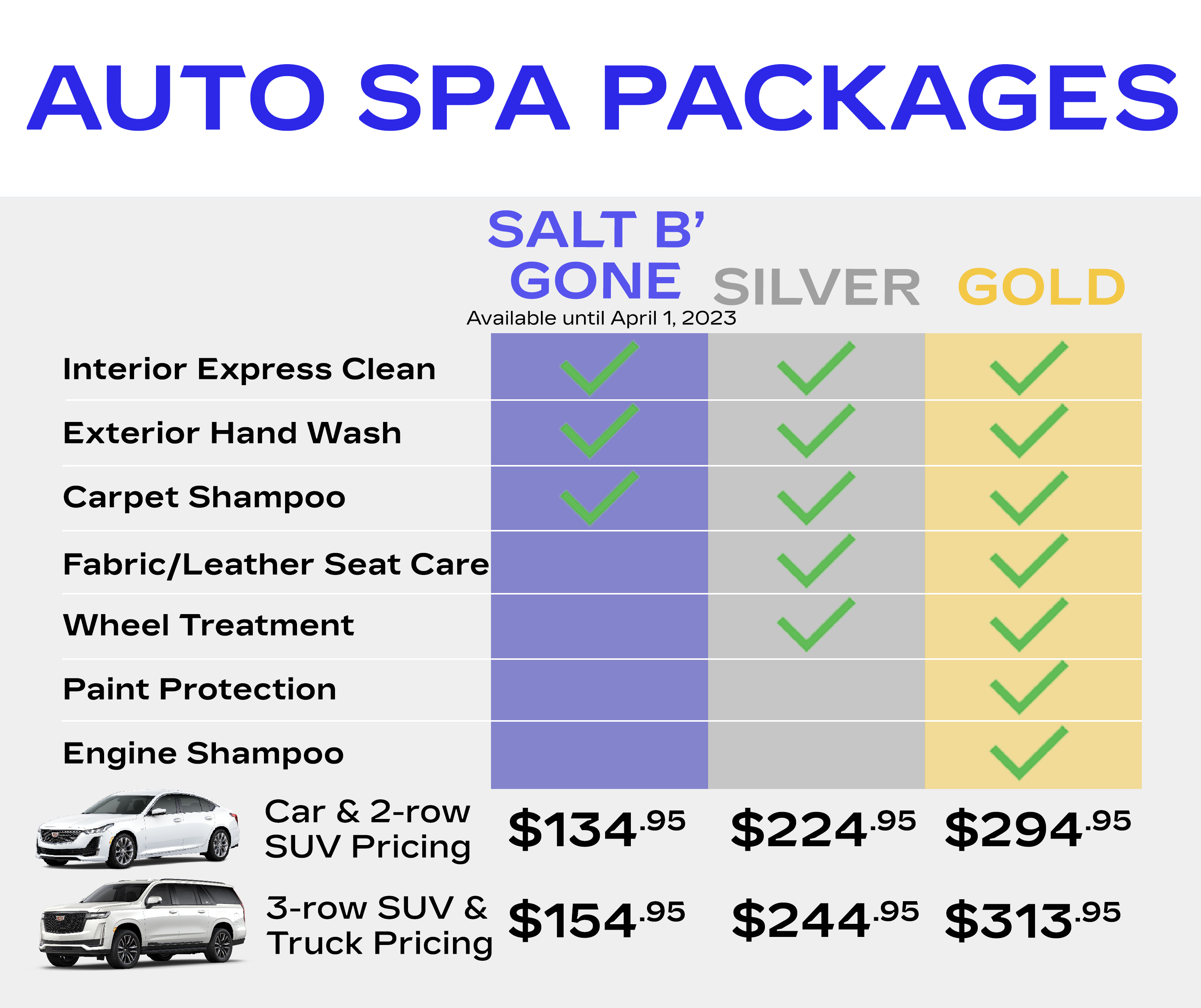 Cadillac Auto Spa Packages 2023
