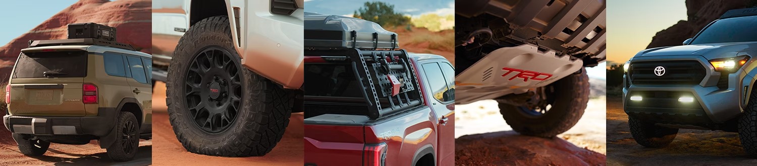 Collage of Toyota accessories