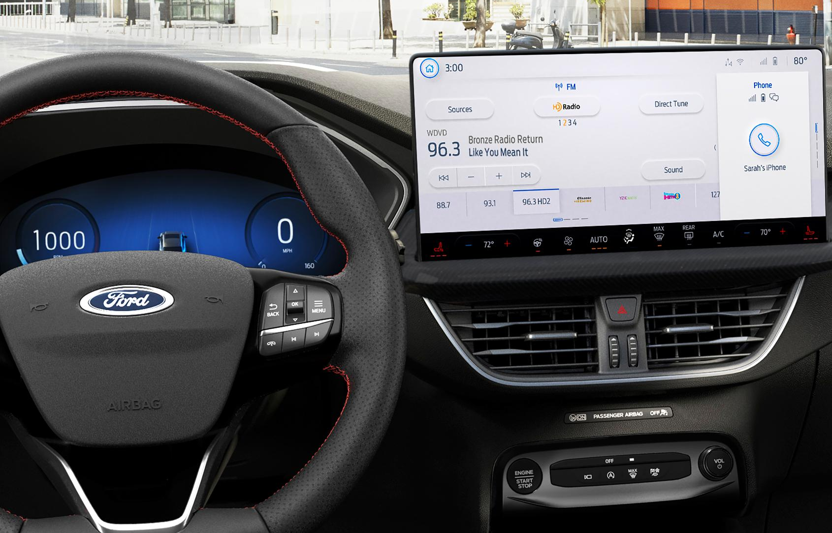 2026 Ford Escape steering wheel and infotainment screen