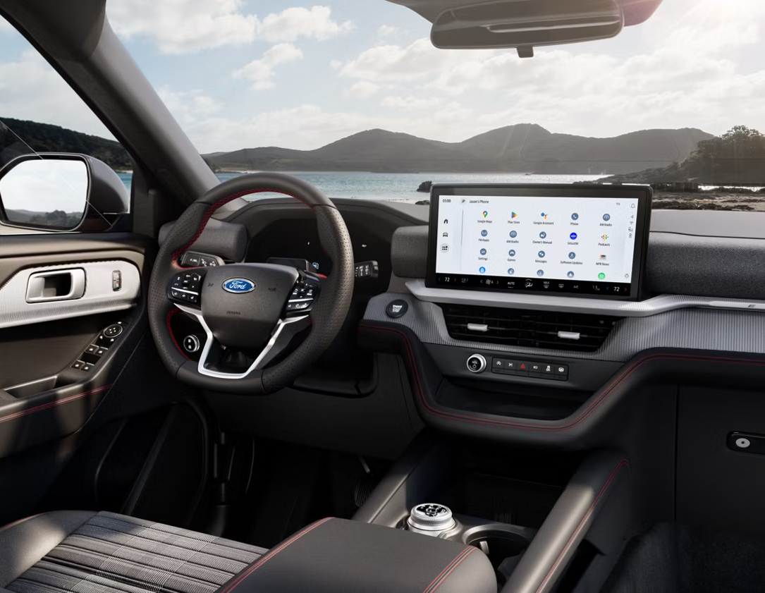 2026 Ford Explorer steering wheel and multimedia screen