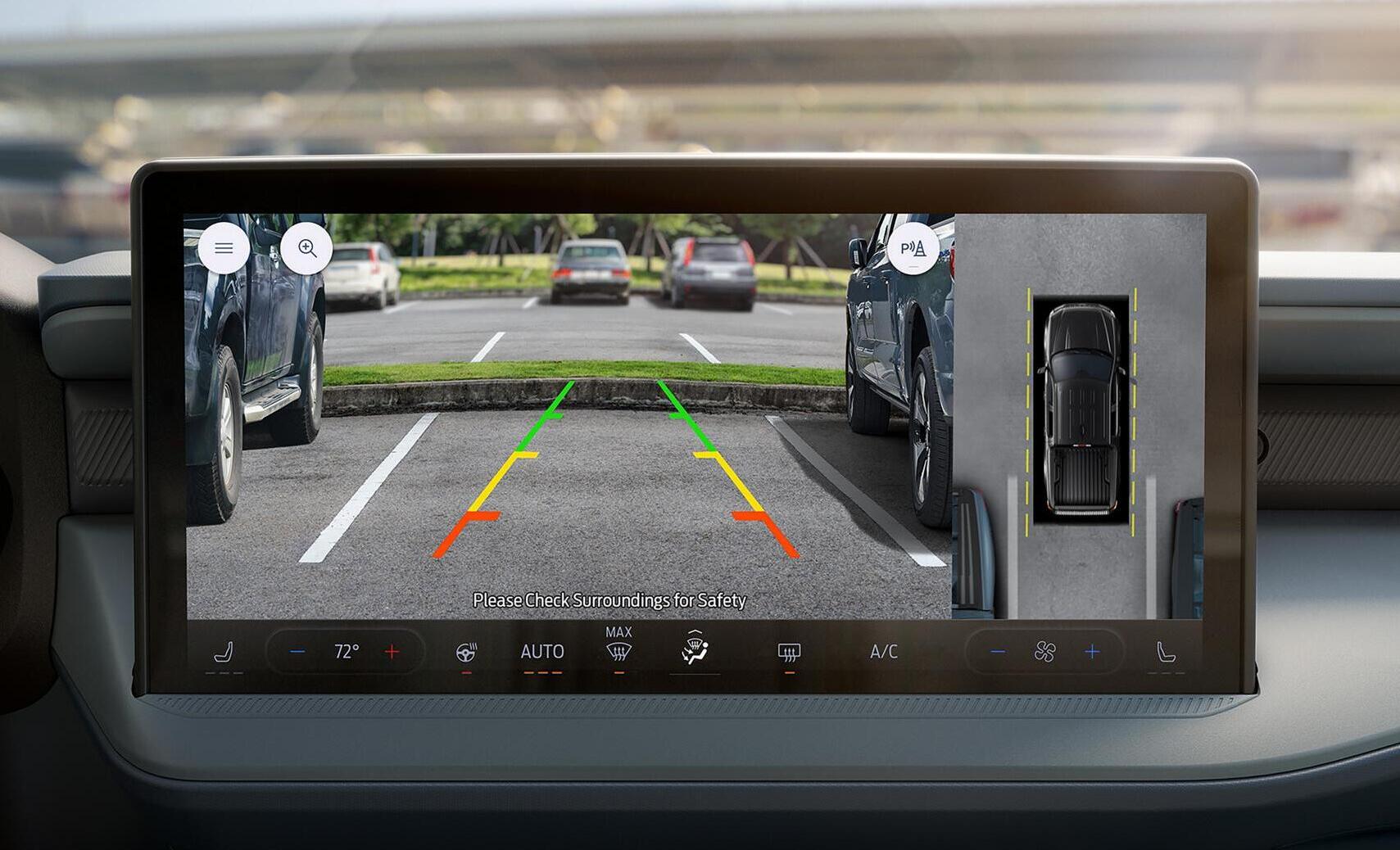 Parking lines seen on screen inside 2026 Ford Maverick