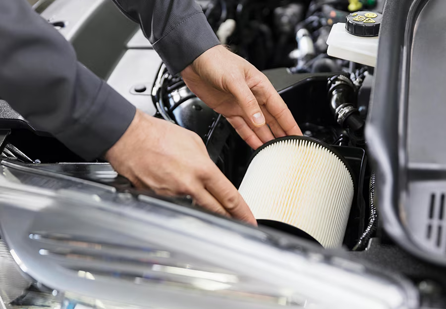 Unknown person servicing vehicle