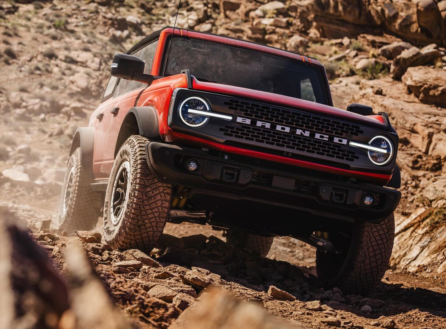 2026 Ford Bronco going over dirt terrain
