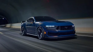 2026 Ford Mustang driving down road