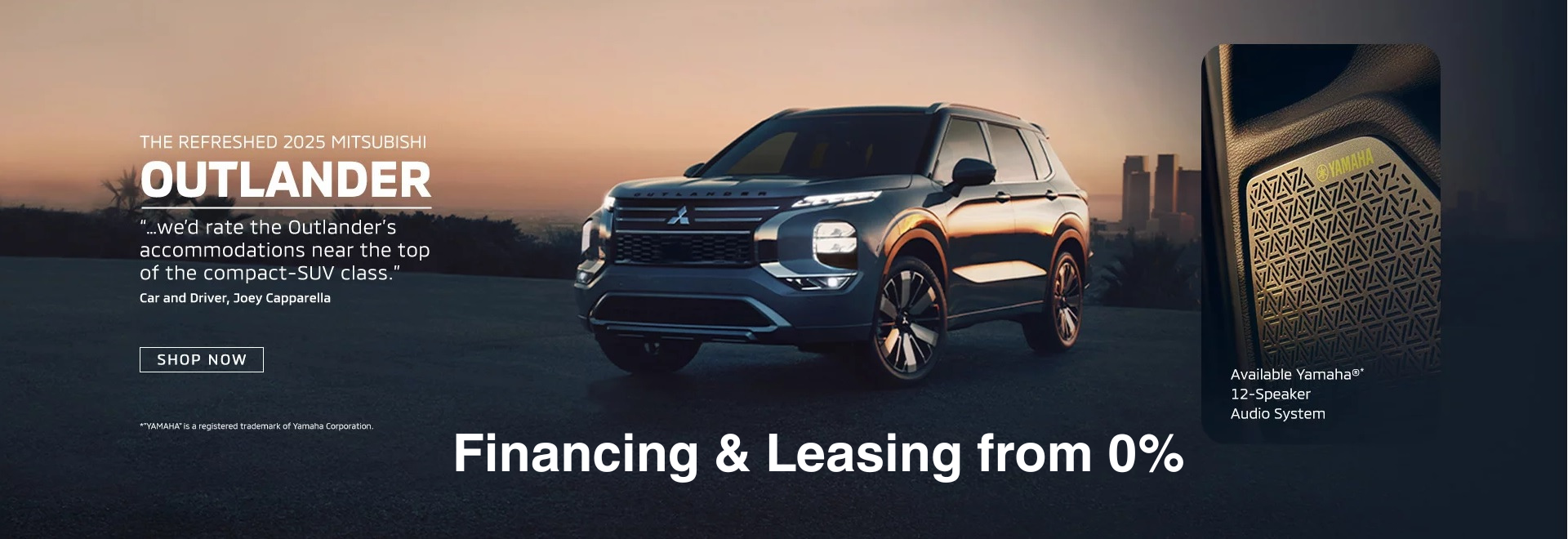 Financing Leasing from 0% 2025 Outlander Platinum Mitsubishi Calgary Alberta