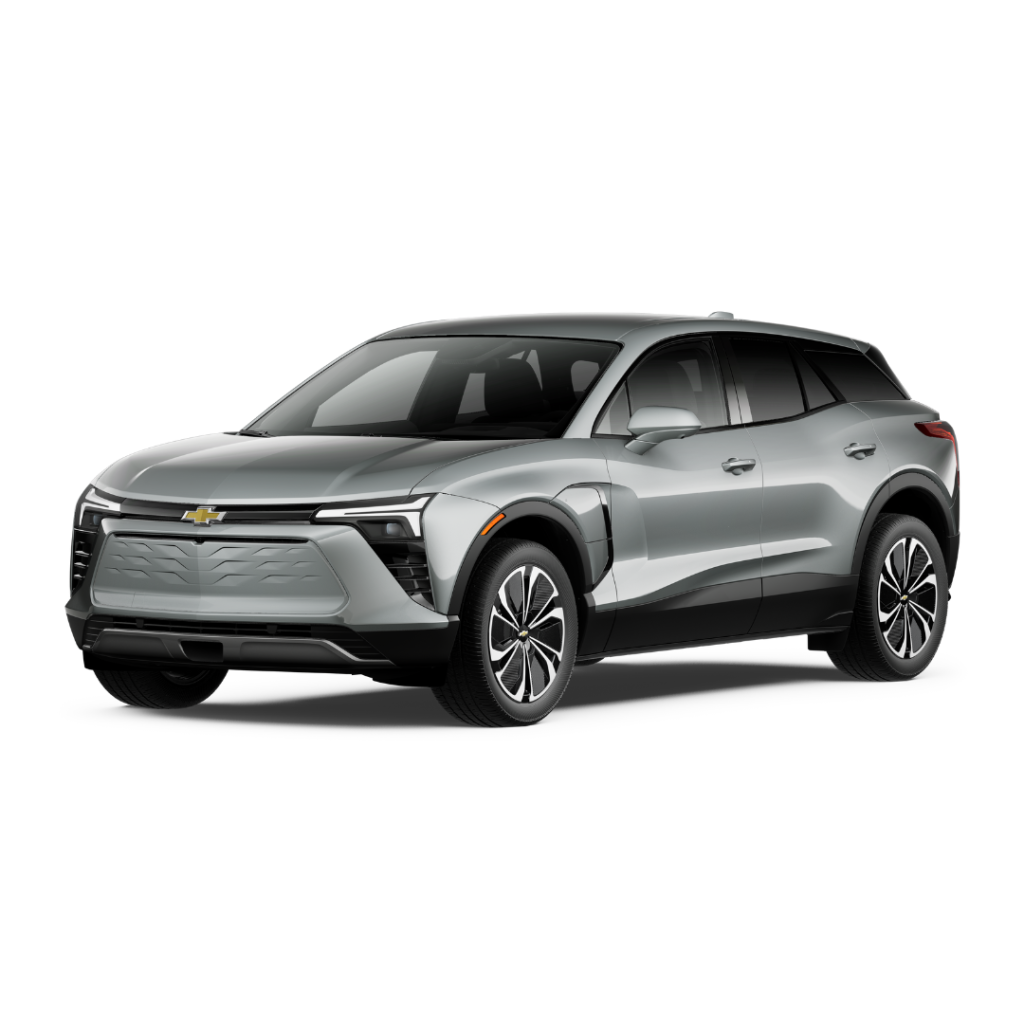 2026 Chevrolet Blazer EV in Sterling Gray Metallic, all-electric midsize SUV with sleek design, long-range battery, and advanced technology