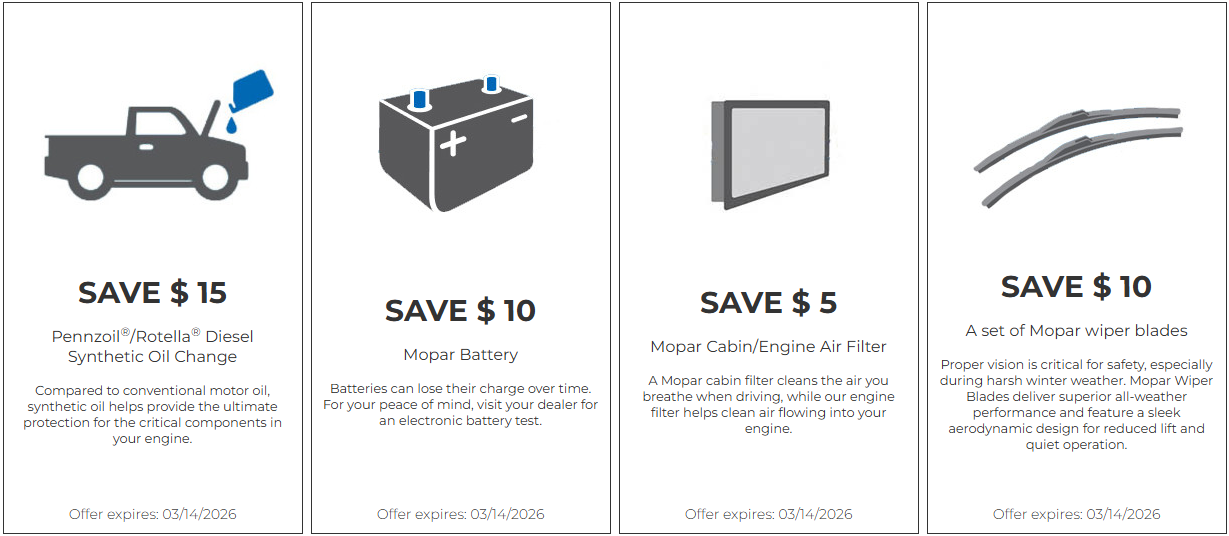 Rocky Mountain Dodge Service Parts Coupons January 2026  Nordegg Drayton Valley Innisfail Olds Red Deer Sylvan Lake Blackfalds Lacombe Stettler Ponoka Alberta AB Alta