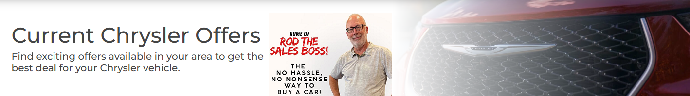 Rod The Sales Boss Presents Chrysler Specials Offers Incentives March 2026 Rocky Mountain House Alberta Alta AB Red Deer Sylvan Lake Caroline Drayton Valley Innisfail Olds Blackfalds Ponoka Nordegg
