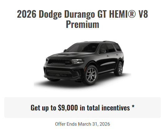 Rod The Sales Boss Presents 2026 Dodge Durango GT Dodge Specials Offers Incentives Rocky Mountain House Sylvan Lake Innisfail Red Deer Drayton Valley Stettler Olds Lacombe Blackfalds Alberta Ab Alta Dodge Specials Offers Incentives Rocky Mountain House Sylvan Lake Innisfail Red Deer Drayton Valley Stettler Olds Lacombe Blackfalds Alberta Ab Alta