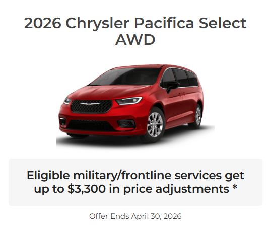 Rod The Sales Boss Presents 2026 Chrysler Pacifica Select AWD Specials Offers Incentives Rocky Mountain House Sylvan Lake Innisfail Red Deer Drayton Valley Stettler Olds Lacombe Blackfalds Alberta Ab Alta