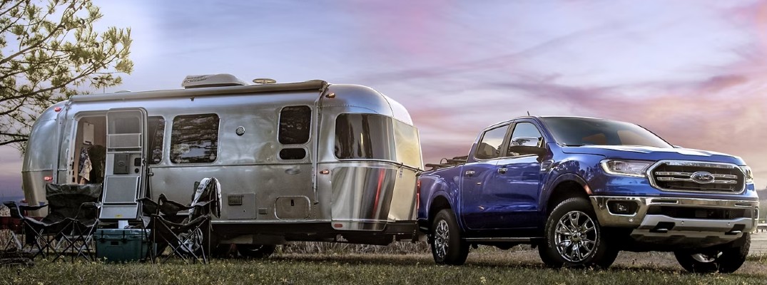 2023 Ford Ranger towing a camper RV