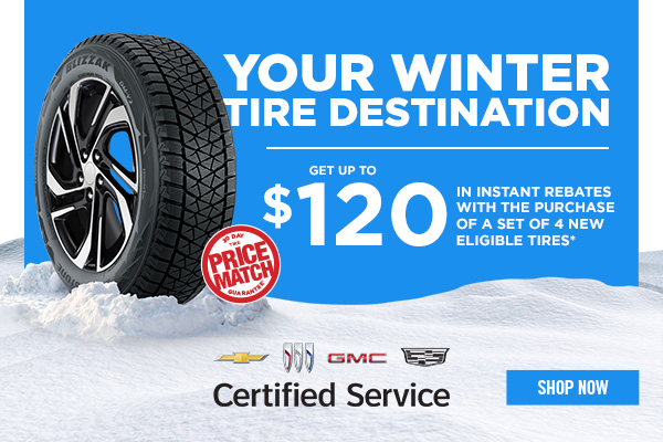 Get up to $120 in instant rebates with the purchase of a set of 4 new eligible tires