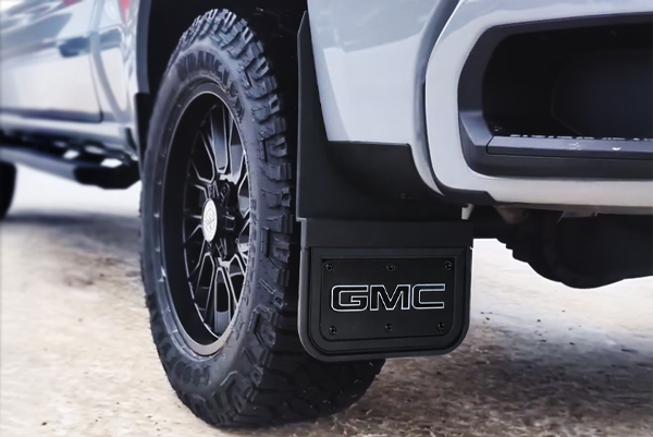 Mud flaps on custom truck in Grande Prairie