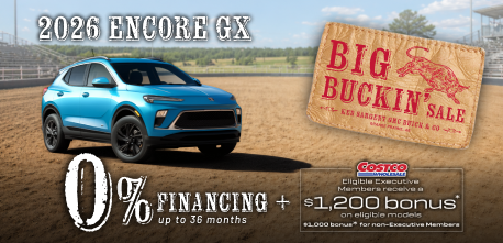 Get financing as low as 0% for up to 36 months OAC and Costco Member bonus on 2026 Buick Encore GX