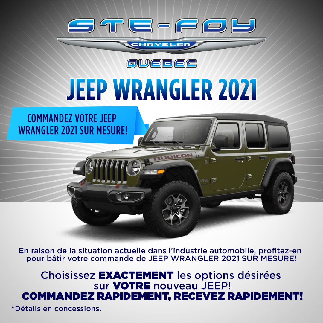 Commandez votre Jeep Wrangler 2021 Commandez votre Jeep Wrangler 2021