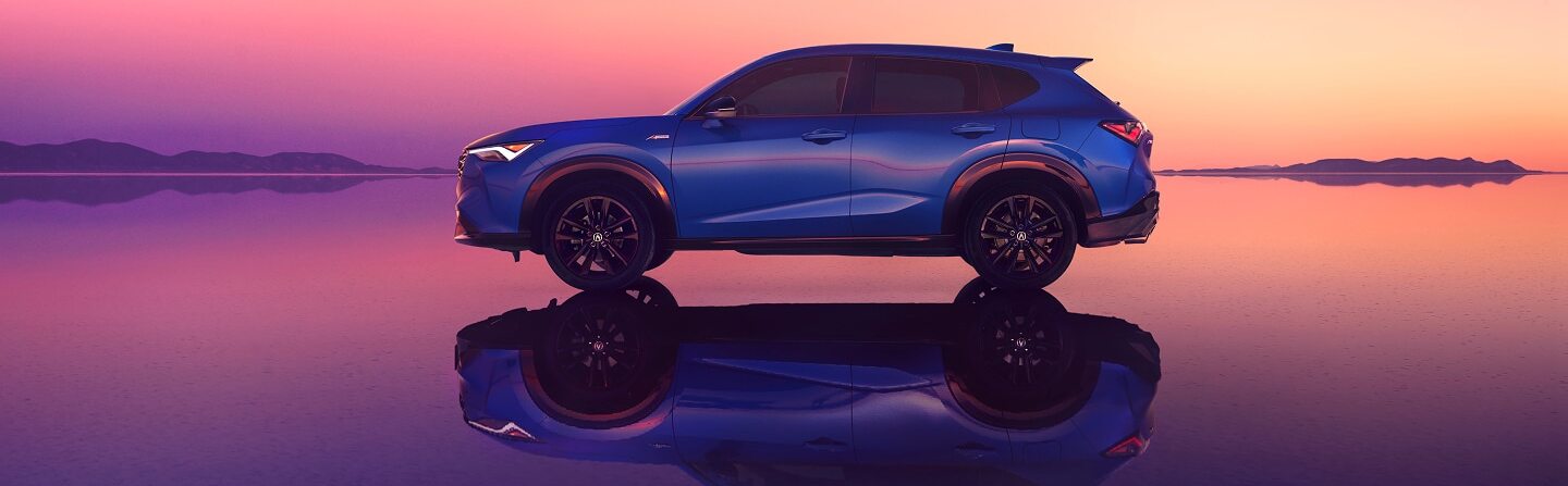 Side view of 2025 Acura ADX with purple background