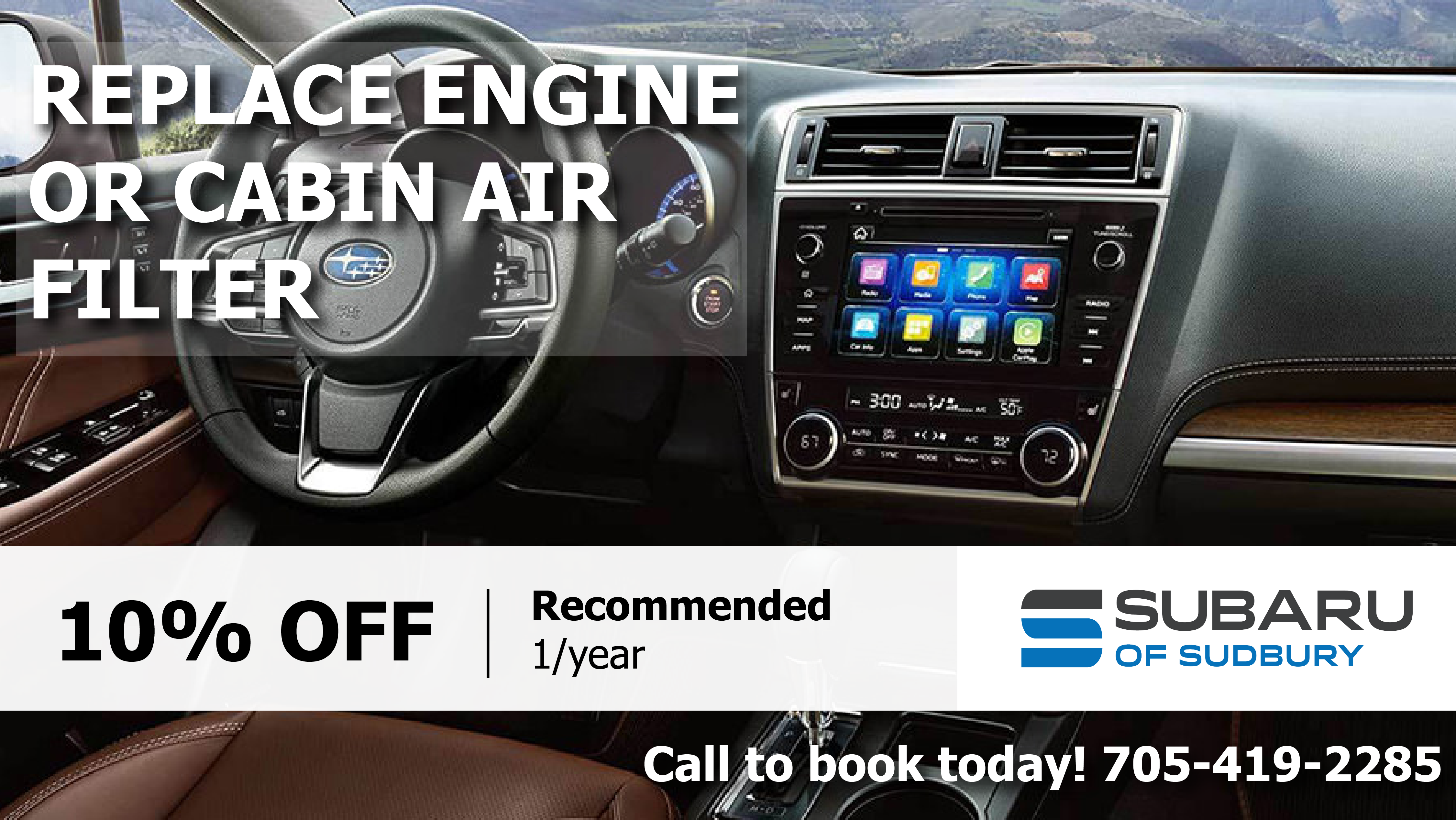10% OFF ENGINE OR CABIN AIR FILTER 10% OFF ENGINE OR CABIN AIR FILTER