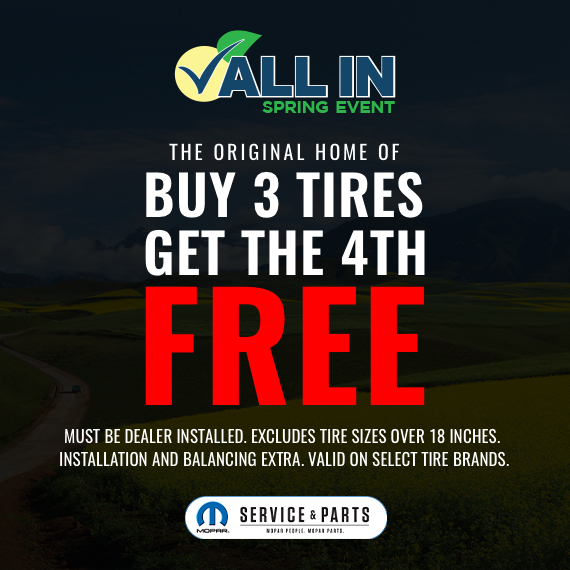 Get 3 Tires get the 4th FREE! Get 3 Tires get the 4th FREE!