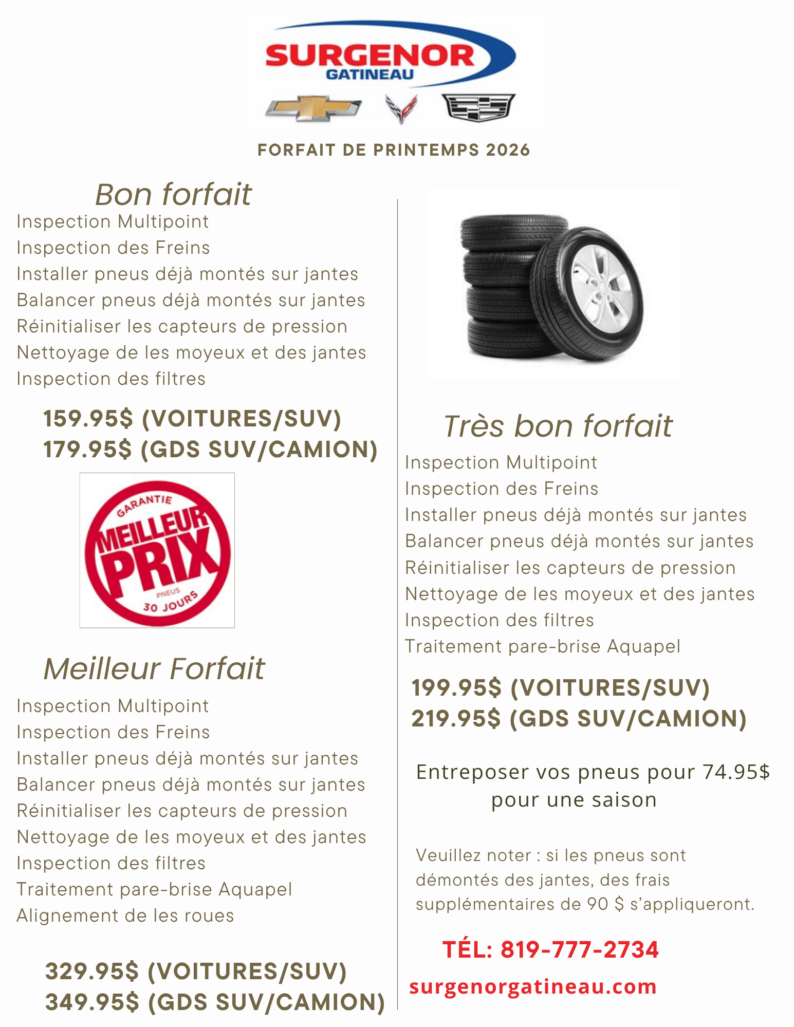 FORFAIT DE PRINTEMPS 2026