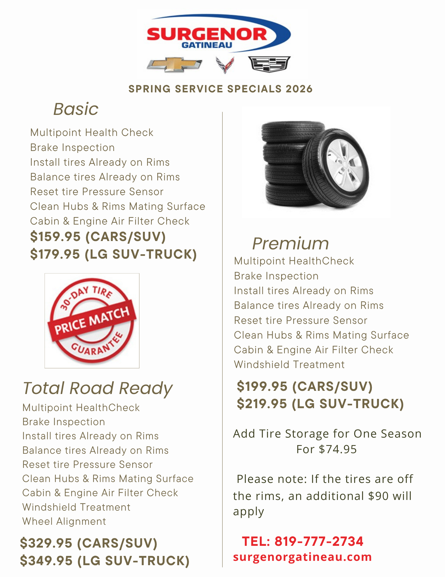 SPRING SERVICE SPECIALS 2026