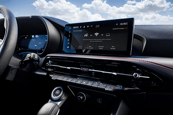 The 2025 Dodge Hornet's multimedia screen activating its wi-fi hotspot. New 2025 Dodge Hornet technology features at Tarrabain Motor Products in Lac La Biche, AB
