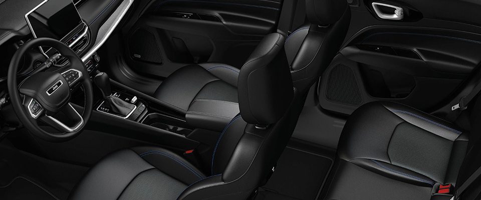 Interior view of a 2026 Jeep Compass from above.