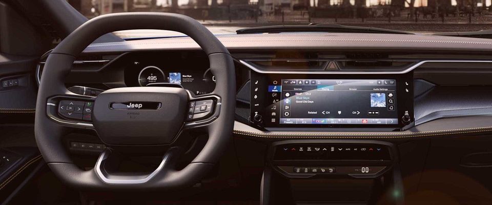 The infotainment screen of the 2026 Jeep Cherokee