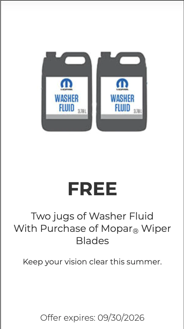 MOPAR Coupon: FREE Washer Fluid