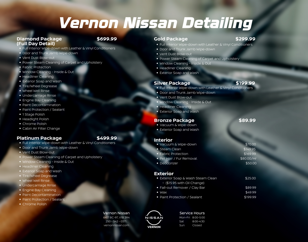 Detail Specials Vernon Nissan