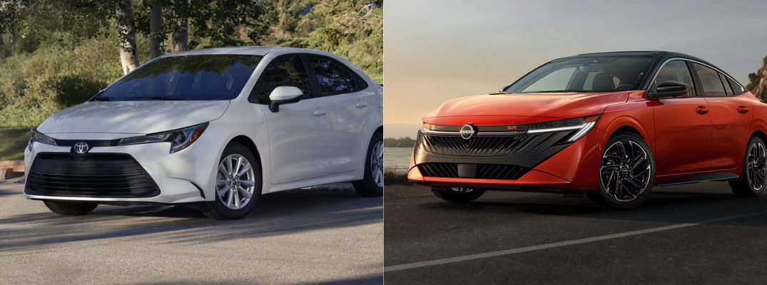2026 Nissan Sentra vs. 2026 Toyota Corolla parked