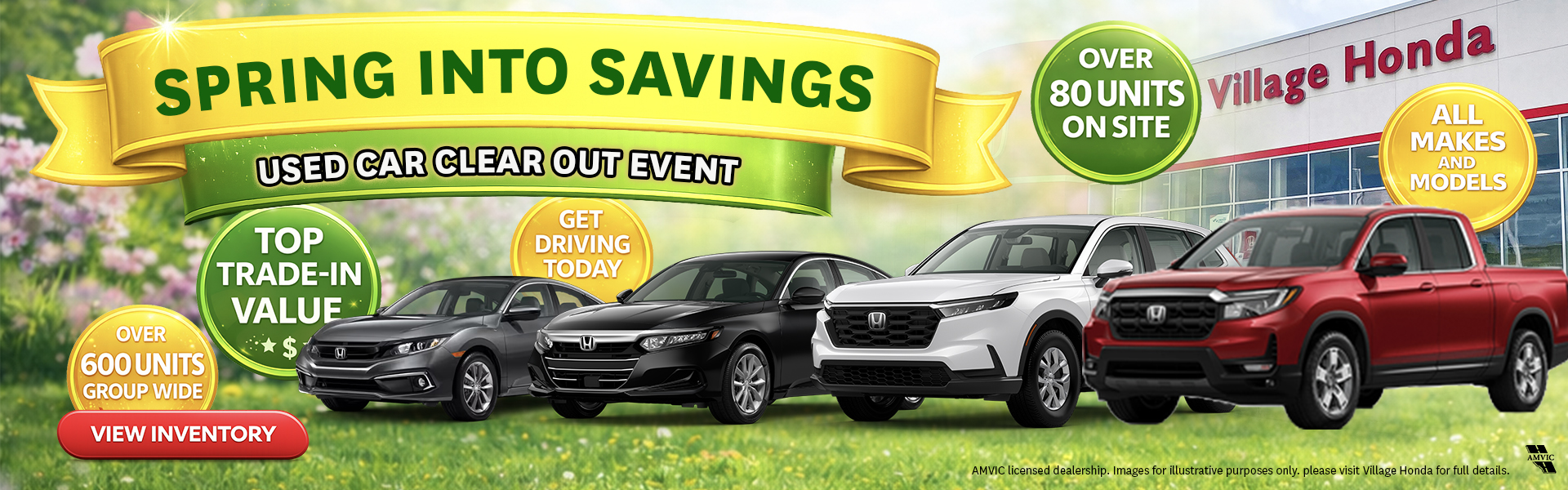 Used car clear out event at Village Honda